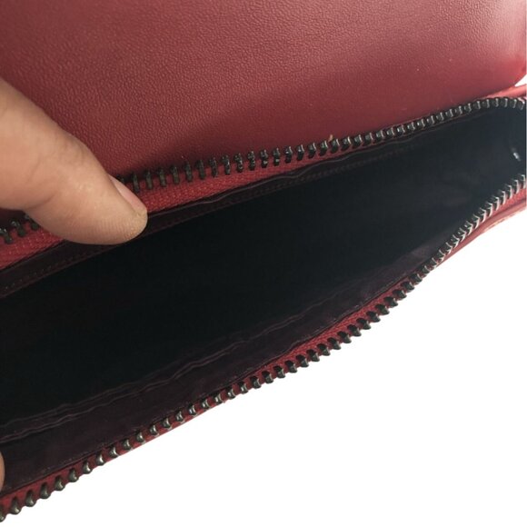 Red Leather Clutch Purse Womens Small Crossbody Bag With Chain Strap Crossbody - Picture 5 of 8